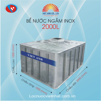 Bể nước ngầm Inox 2000 Lít