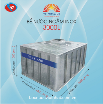 Bể nước ngầm Inox 3000 Lít