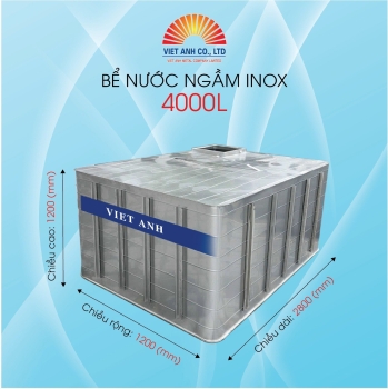 Bể nước ngầm Inox 4000 Lít