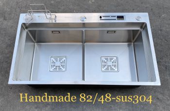 Chậu 2 Hố Cân Hình Thang 8248 Cài Dao