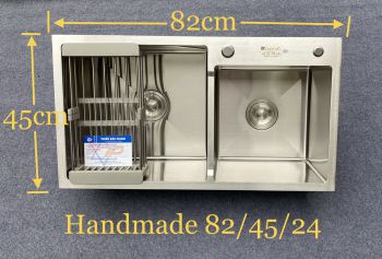 Chậu 2 hố lệch 8245 304 Mặt Phẳng