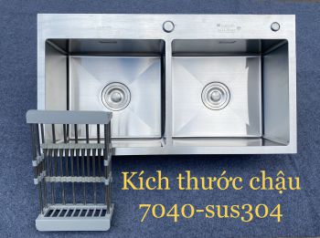 Chậu 2 Hố 7040 Cân 304