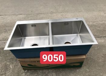 Chậu 2 Hố Cân Vuông 9050 HAND MADE KOREA