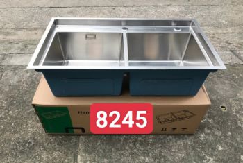 Chậu 2 Hố Cân 8245 hình thang HAND MADE KOREA