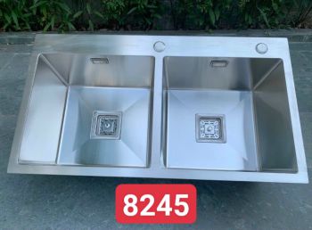 Chậu 2 Hố Cân Vuông 8245 HAND MADE KOREA